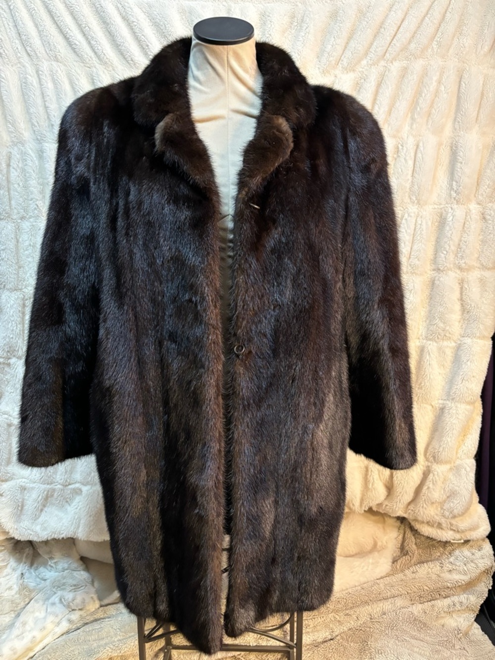 Saga Furs Dark Brown Mink Trench Coat
